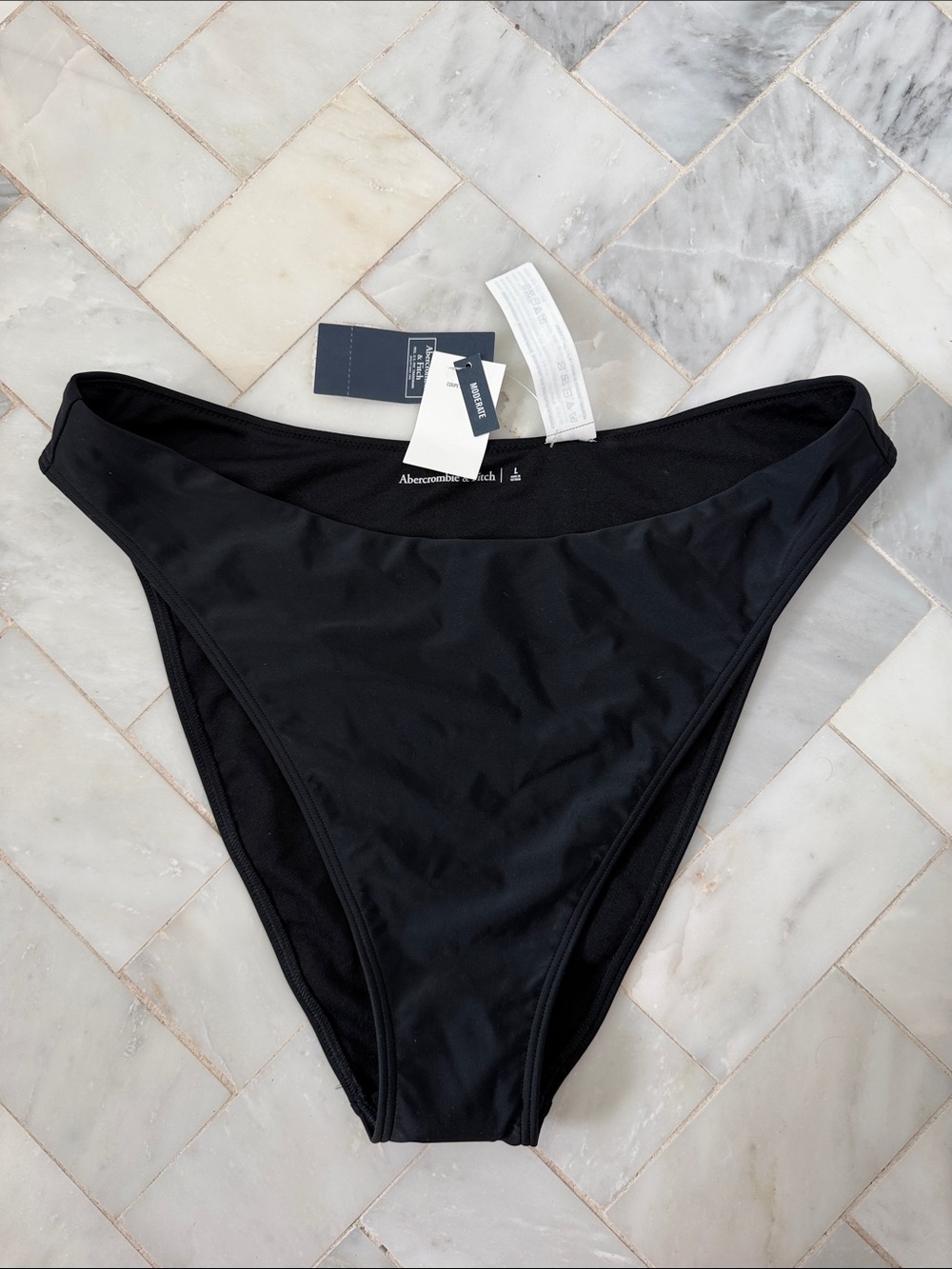 NWT Abercrombie & Fitch Black High-Cut Bikini Bottoms